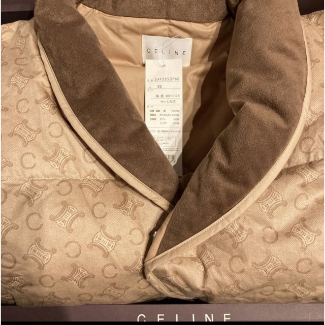 CELINE - 新品 未使用 CELINE マカダム柄 羽毛肩当て ダウンベスト