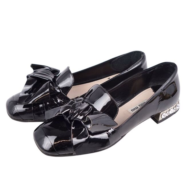 MIU MIU - ミュウミュウ miumiu パンプス ビジュー パテントレザー