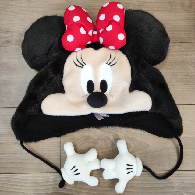 Disney - ディズニー ミニー 帽子 ファンキャップ 被り物 手 かぶり