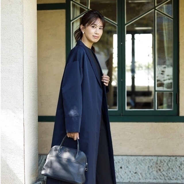 新品未使用】FORME 東原亜希 金子綾 ショールカラーコート（ネイビー