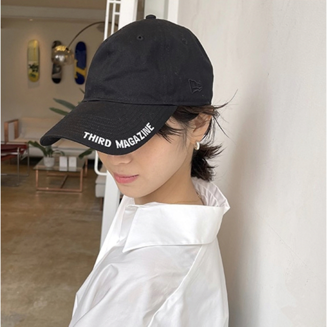 NEW ERA - 完売！THIRD MAGAZINE 別注○NEWERA/ロゴ刺繍キャップ黒の
