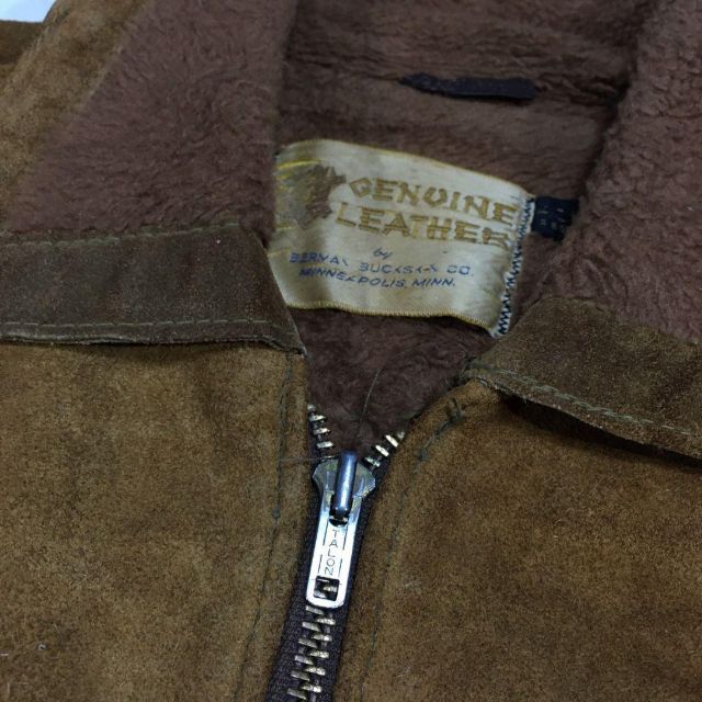 60s ビンテージ ヴィンテージ ボア スエード レザー ジャケット ジップ