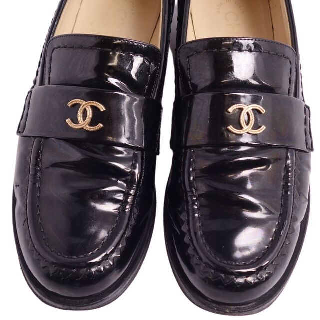 CHANEL - シャネル CHANEL ローファー モカシン ココマーク パテント