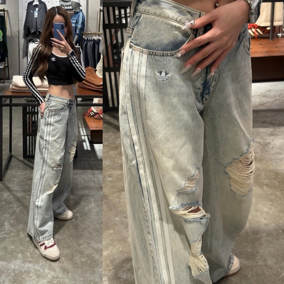 adidas Originals - 新品24⭐️adidasルーズデニム ディストレスト