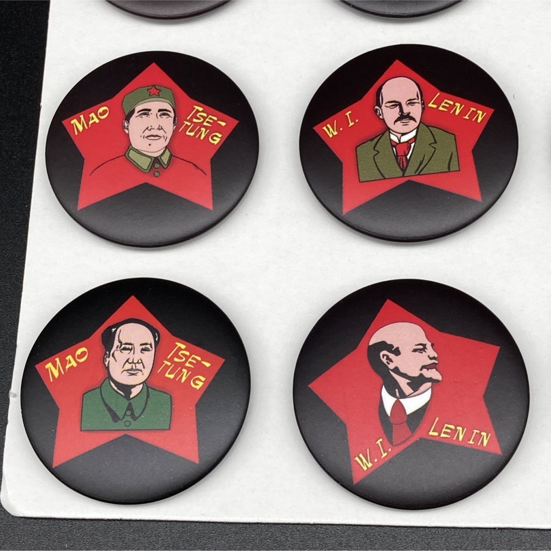 ☆思想的繋がり？☆赤い星歴史的人物5種類プラバッジセット大☆送料