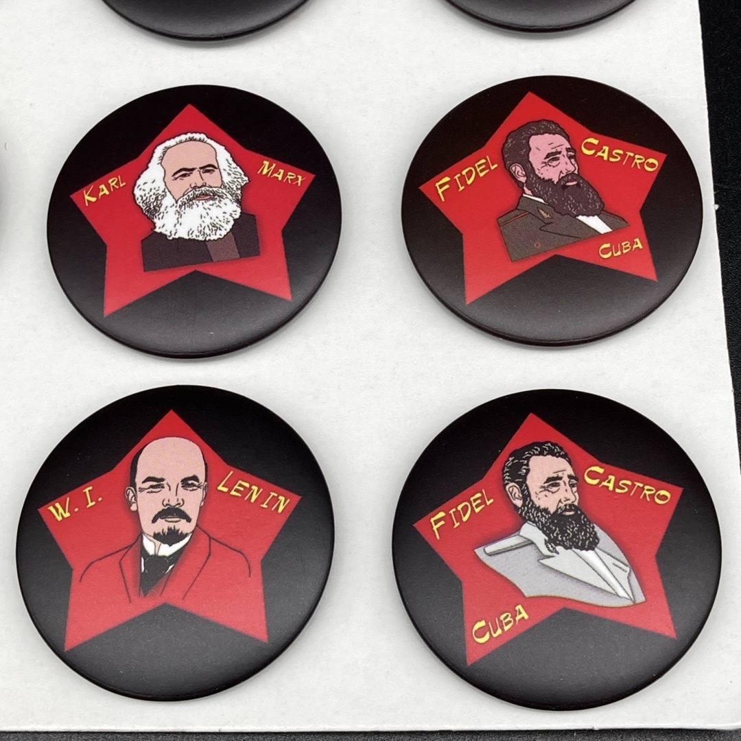 ☆思想的繋がり？☆赤い星歴史的人物5種類プラバッジセット大☆送料