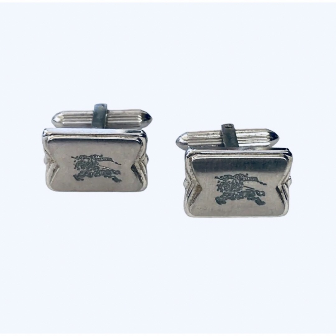 BURBERRY - バーバリー シルバー ホースロゴ カフスボタン ハイ