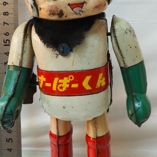 野村【すーぱーくん NO.5】ゼンマイ歩行ロボット ブリキTIN TOY箱