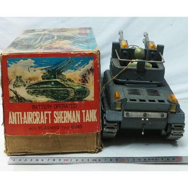 米澤【 シャーマン タンク 対空戦車 動作不調】当時物ブリキ自動車TIN