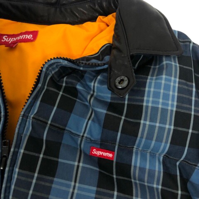 断*)様 Supreme 青・黒チェック クルーザージャケット L 断*)様