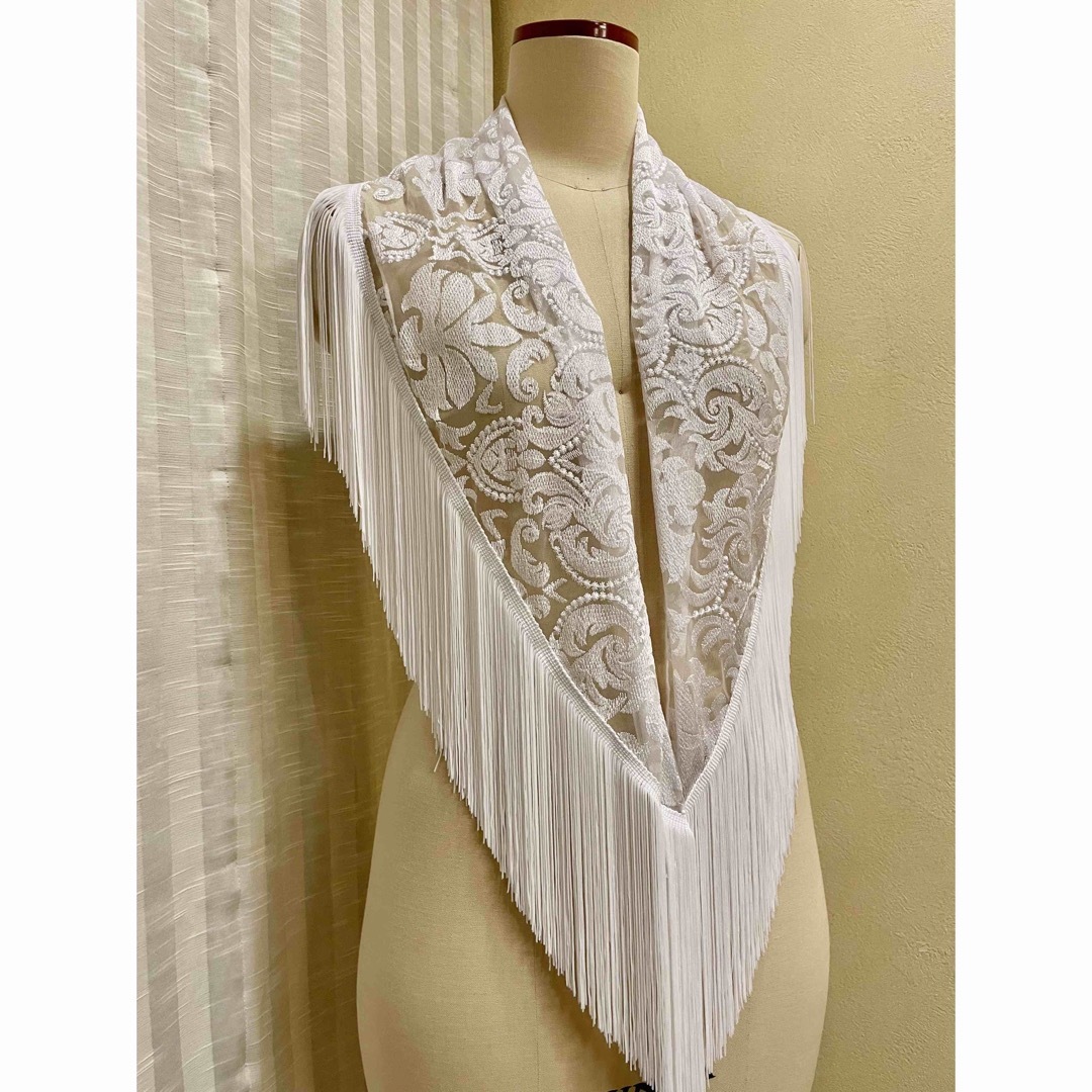 シージョ 白ダマスク刺繍レース 白フレコ フラメンコ 衣装の通販 by