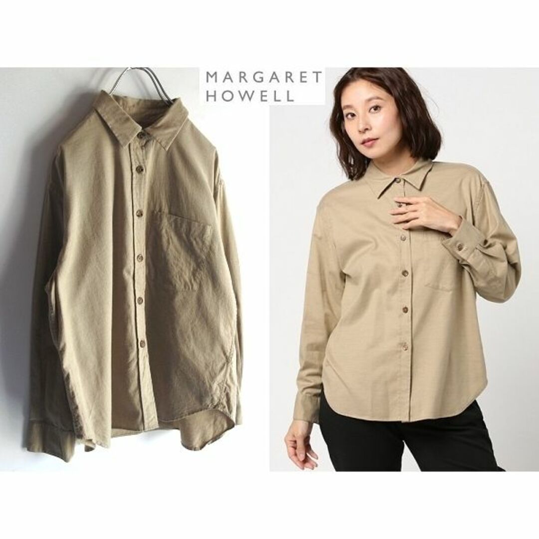 MARGARET HOWELL - マーガレットハウエル FINE COTTON WOOL SHIRTING