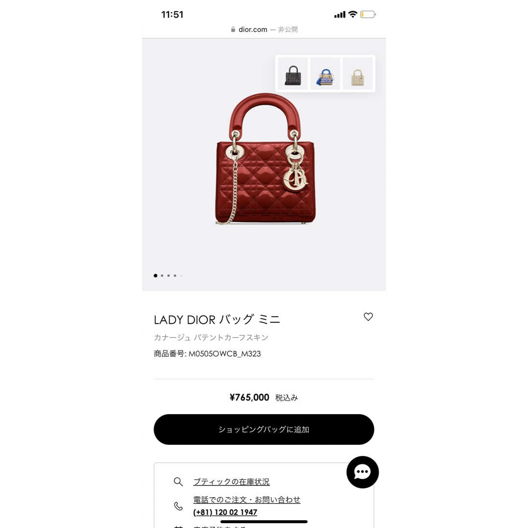 Christian Dior - 【ChristianDior】LADY DIORバッグミニ/レディ