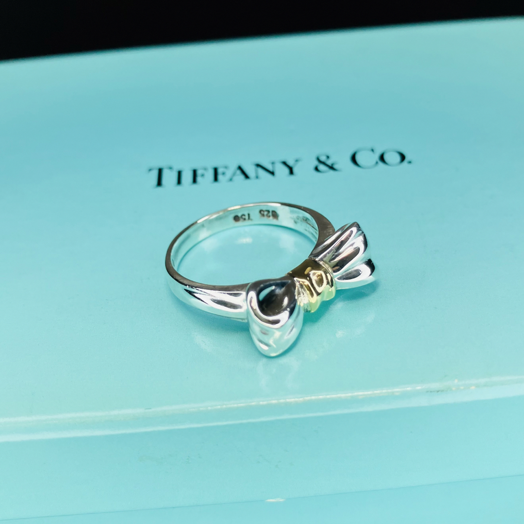 Tiffany & Co. - 【良品 正規品】 廃盤 ティファニー リボン コンビ