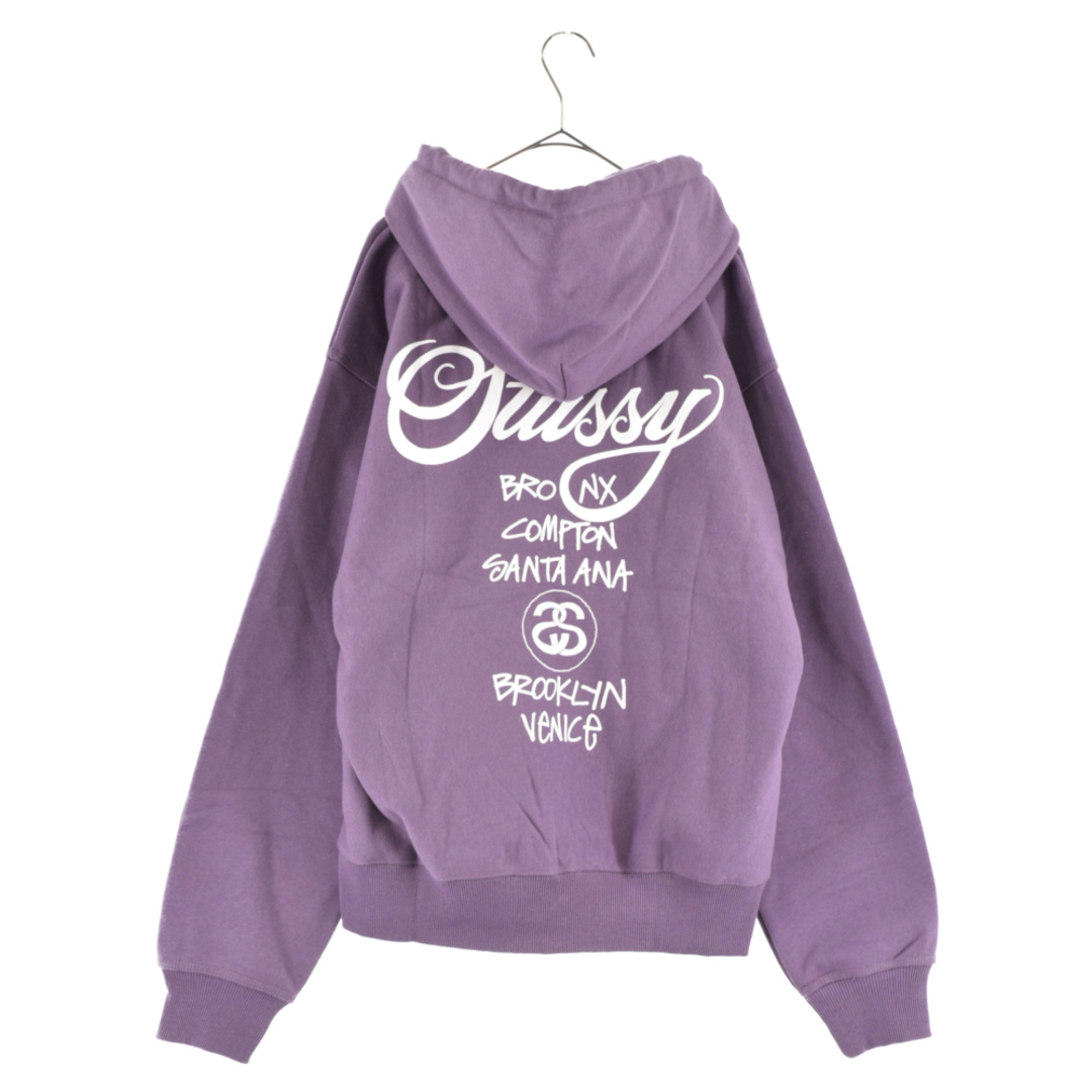 STUSSY - STUSSY ステューシー WORLD TOUR ZIP HOOD Grape ワールド