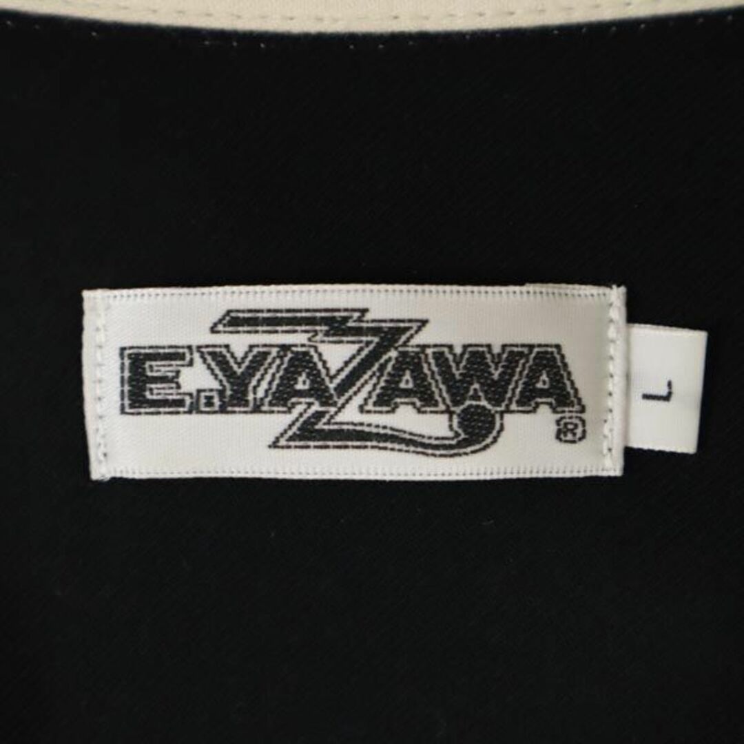 矢沢永吉 日本製 オープンカラー 半袖 シャツ L ブラック系 E.YAZAWA