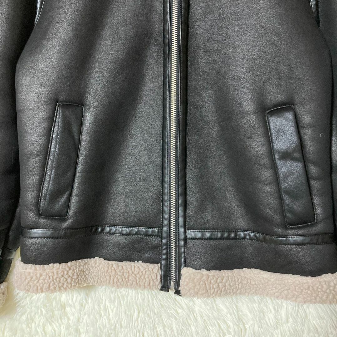 ZARA - 極美品 ZARA ザラ フェイク ムートンジャケット L ブルゾン