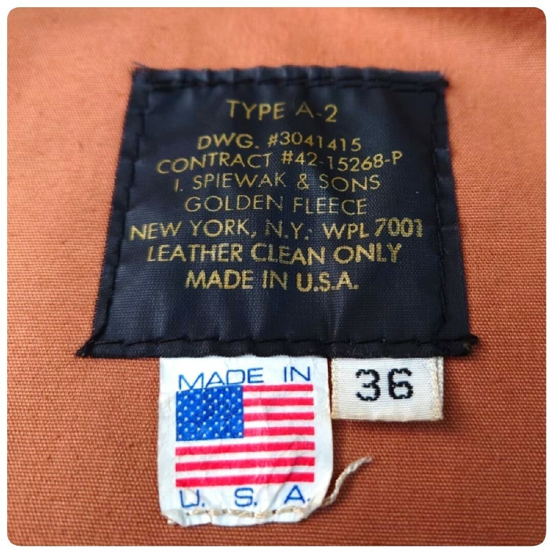 60S スピワック USA製 ヴィンテージ A-2ホースレザーフライト
