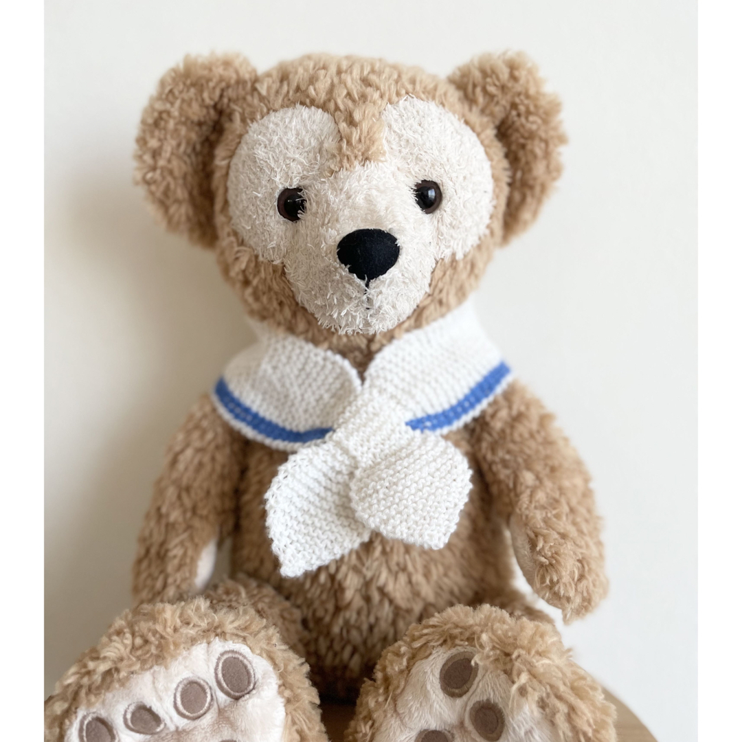 ダッフィーコスチューム🧸手編みセーラーカラーwhite ぬいぐるみ服の