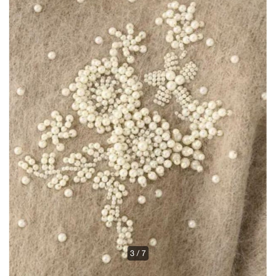 IENA - IENA アンゴラコンパールビーズシシュウカーディガンの通販 by