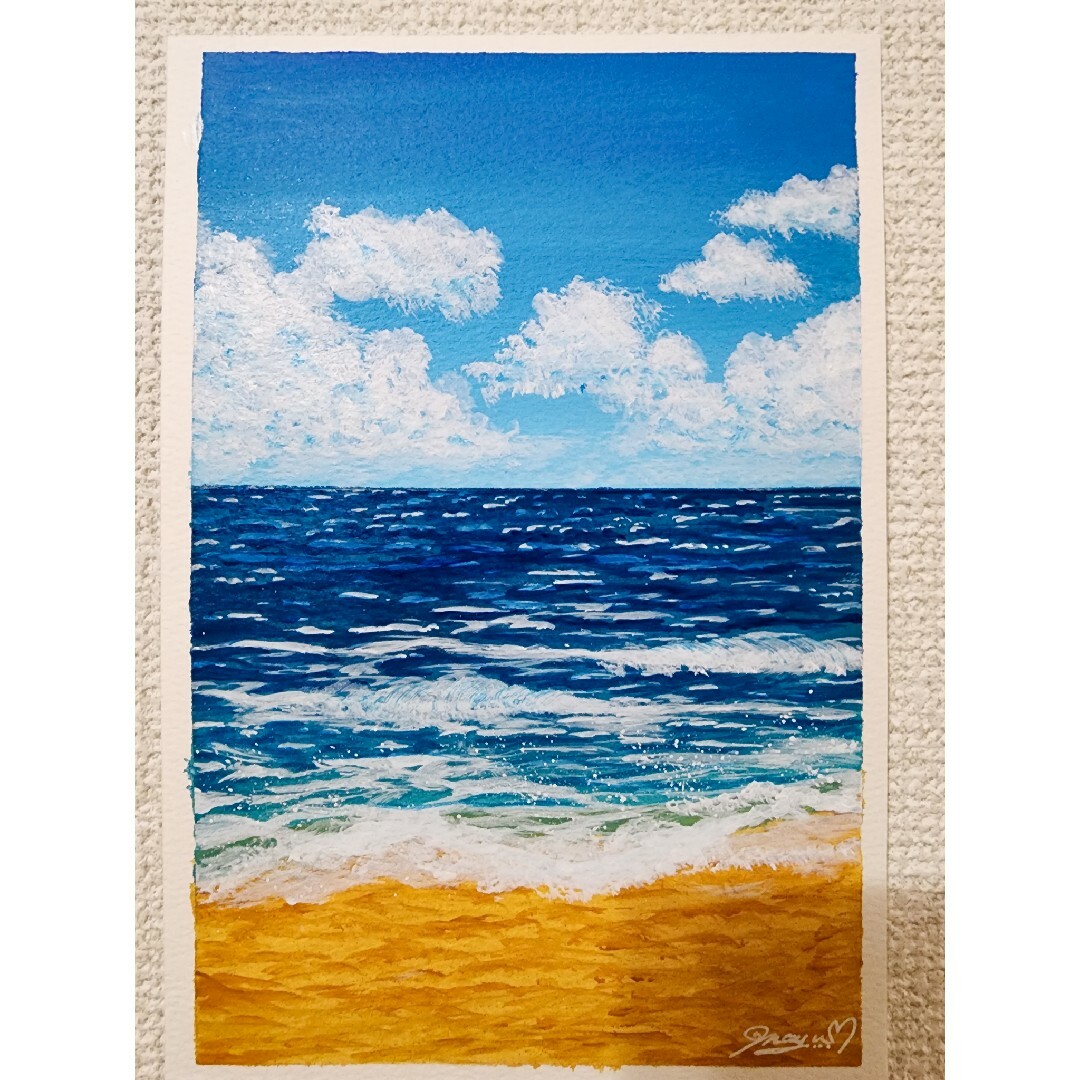 アクリル絵の具 海の絵 風景画の通販 by ☆ハッピーカラー☆｜ラクマ