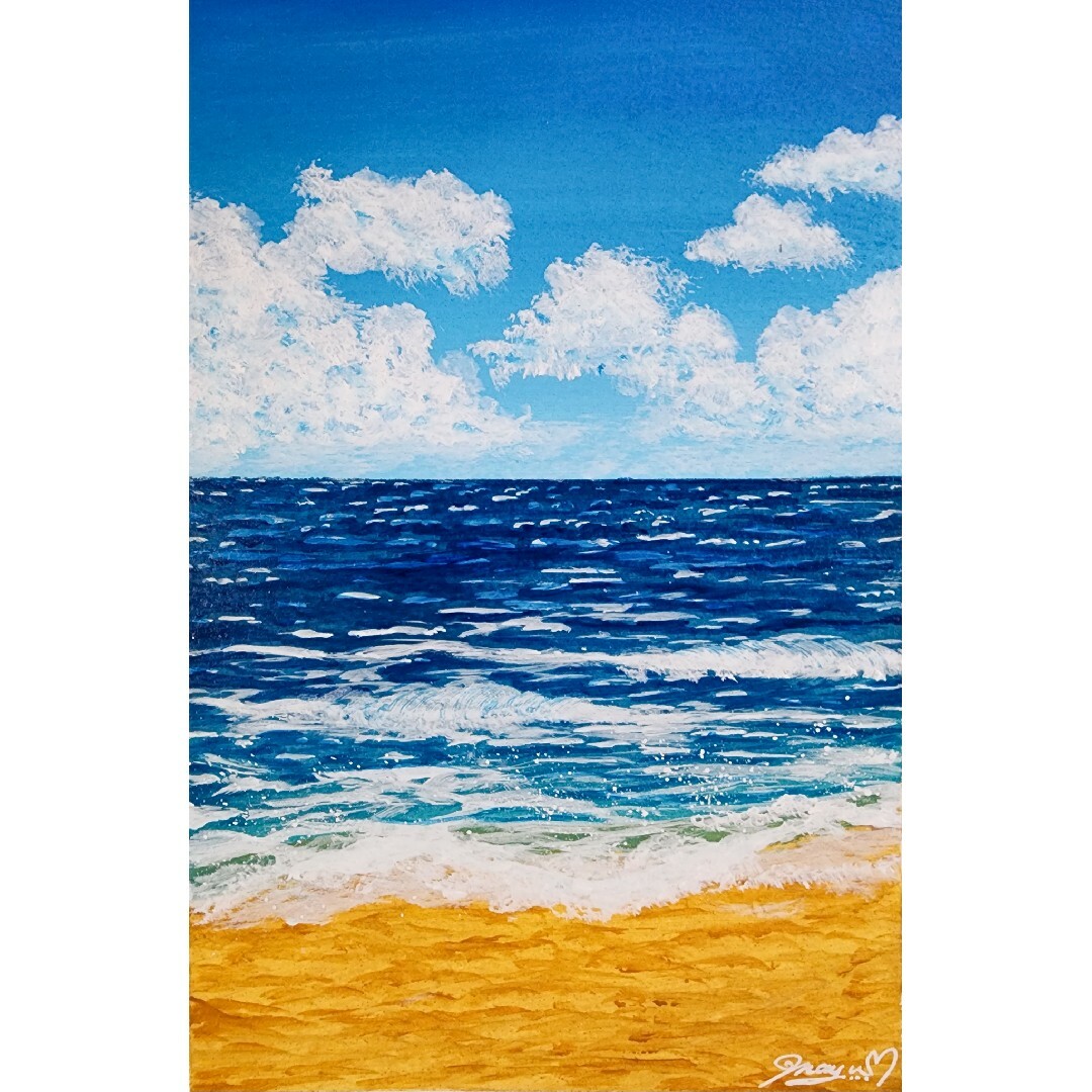 アクリル絵の具 海の絵 風景画の通販 by ☆ハッピーカラー☆｜ラクマ