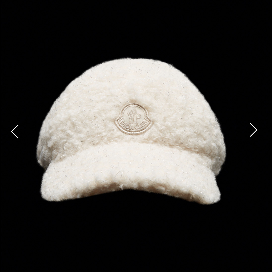 MONCLER - MONCLER モンクレール ラメ入りボアキャップ ホワイトの通販