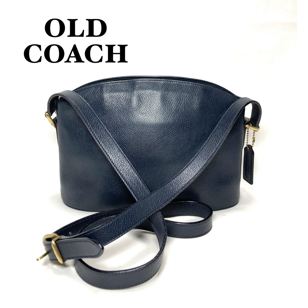 美品】COACH オールドコーチ ショルダーバッグ イタリア製ネイビー 379
