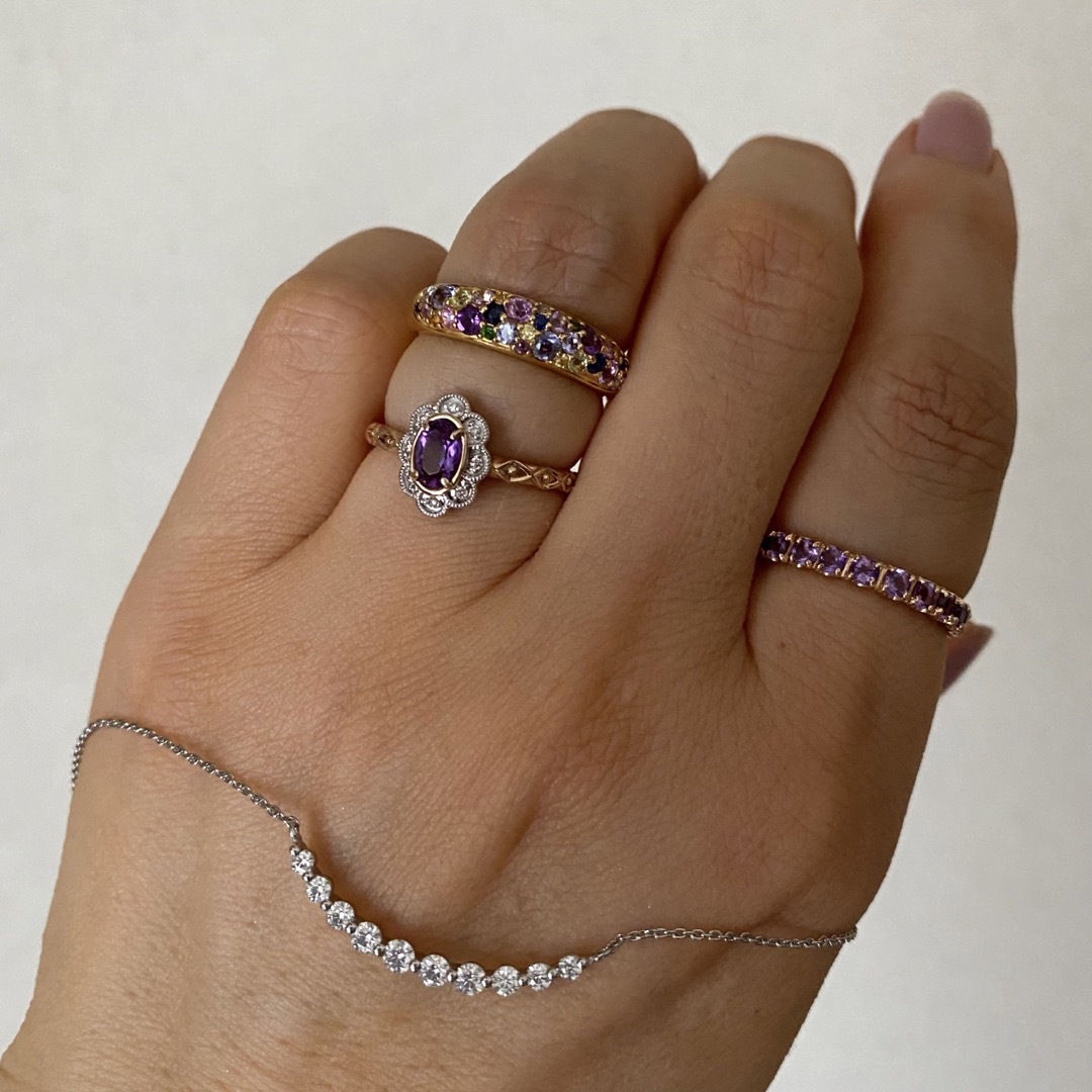 PGとPtコンビ アメシストのリング 13号の通販 by しょこらっち｜ラクマ