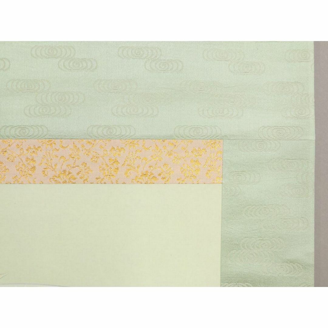 真作】掛軸 八木正風『錦鯉 遊鯉』日本画 絹本 肉筆 共箱付 掛け軸