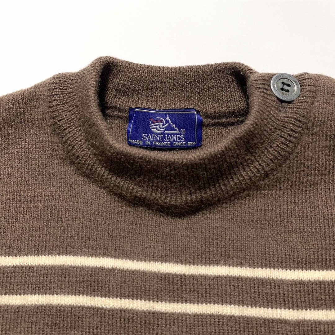 SAINT JAMES - ☆セントジェームス 肩ボタン ボーダー ショート ニット