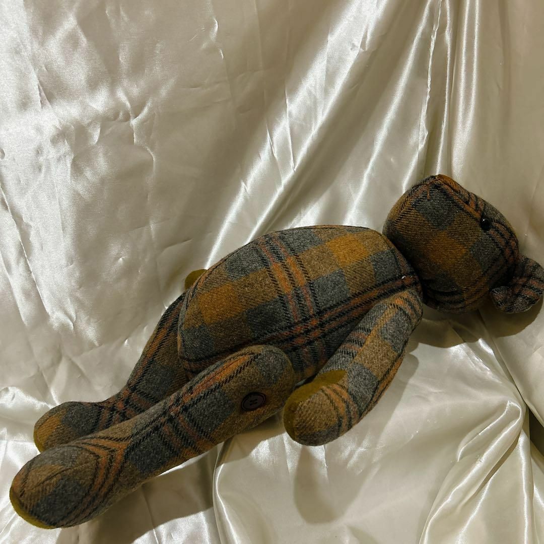 テディベア クマのぬいぐるみ チェック柄 ビンテージの通販 by くう's