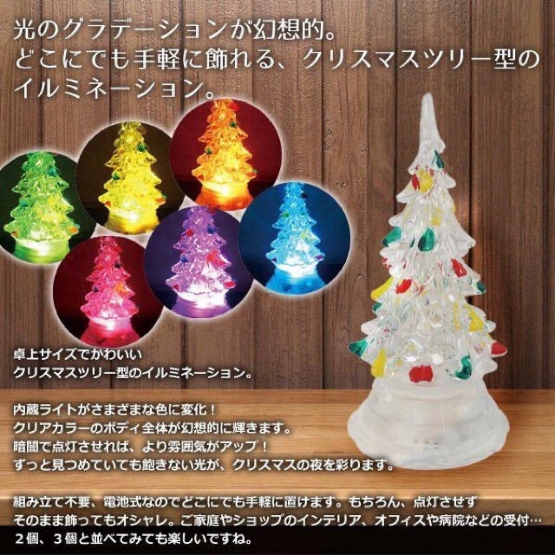 美しく7色に輝く クリスマスツリー LEDイルミネーションライト