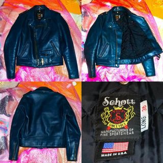 schott（ライダースジャケット ・ ブルー・ネイビー/青色系）のフリマ