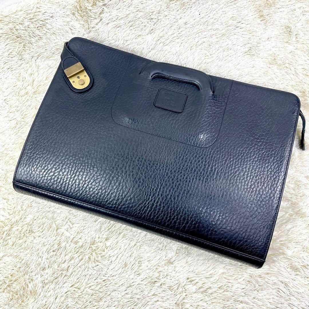 BURBERRY - バーバリー レザー ブリーフケース A4可 ノバチェック 鍵