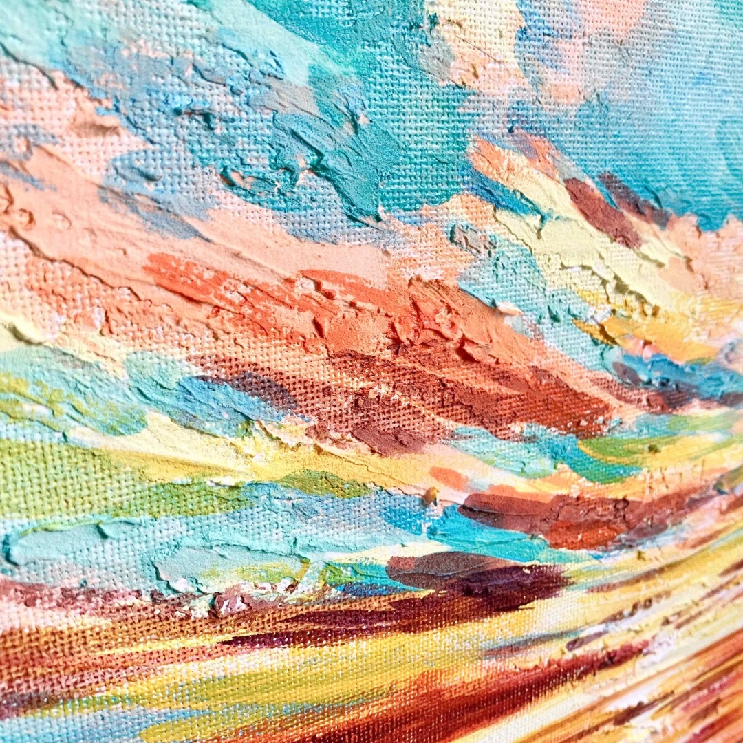 絵画アクリル画原画海癒し風景画テクスチャーアート一点物S.I