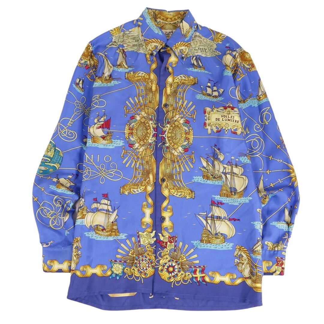 HERMES - エルメス HERMES シャツ ロングスリーブ 総柄 シルク