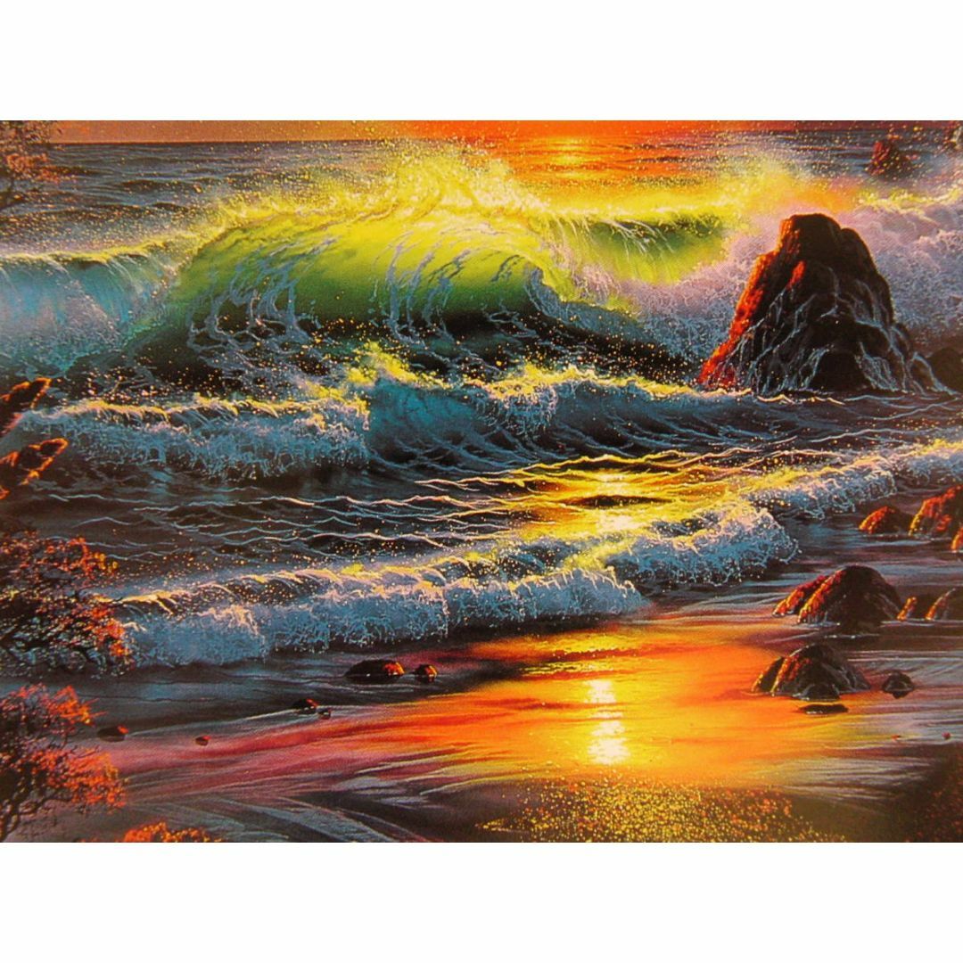 クリスチャン・ラッセン、【アイランド サンライズ】、希少な額装用