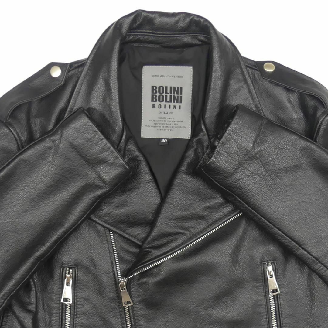 BOLLINI - ライダースジャケット 本革 ダブル メンズ レザージャケット