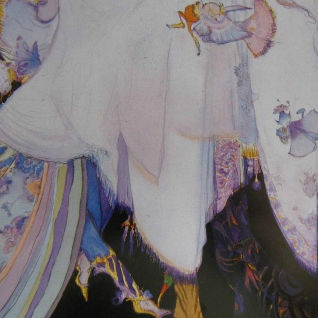 天野喜孝、【ティターニア】、希少な額装用画集より、美品、新品額装付