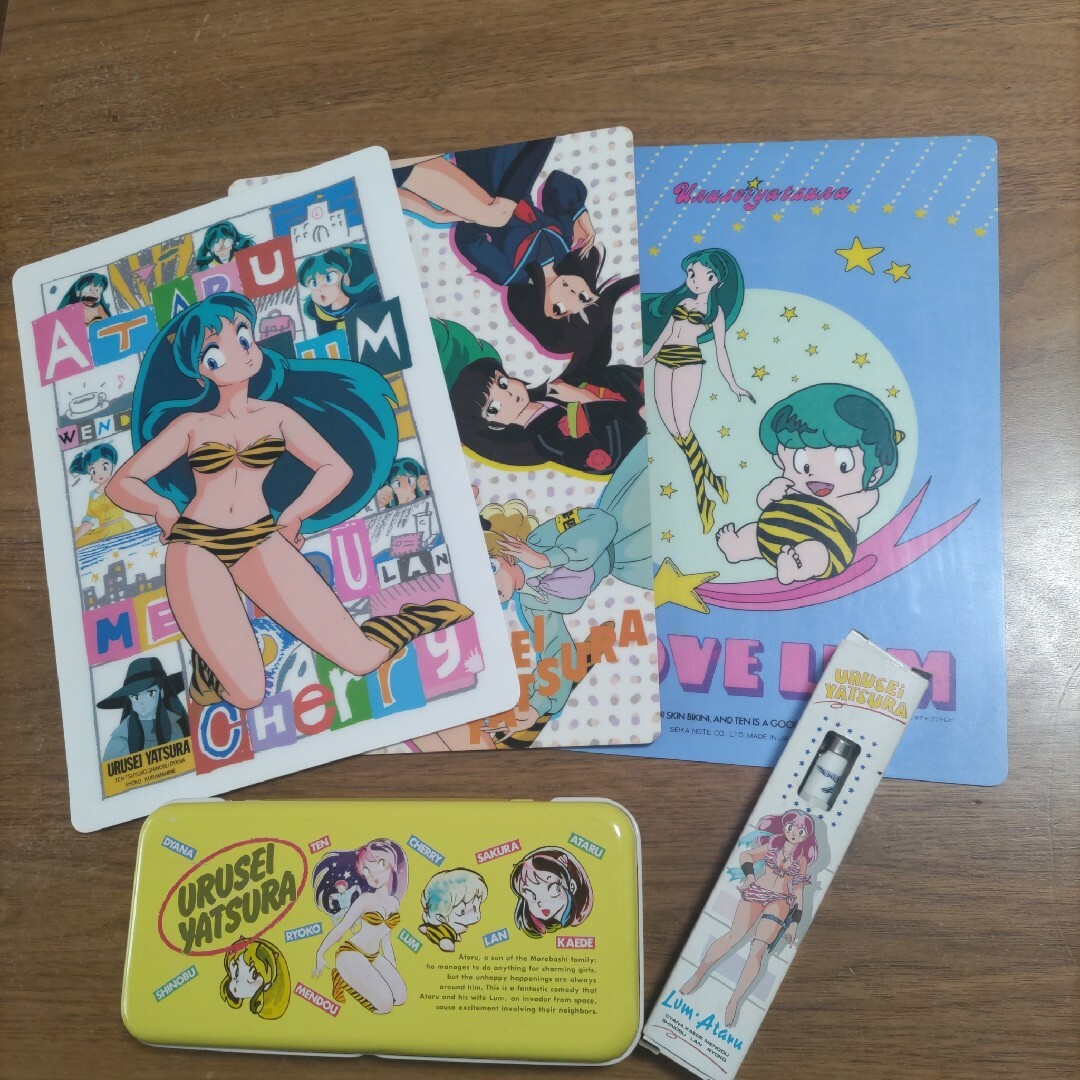 当時物 レア 昭和レトロ うる星やつら 下敷き 缶ペンケース シャーペン