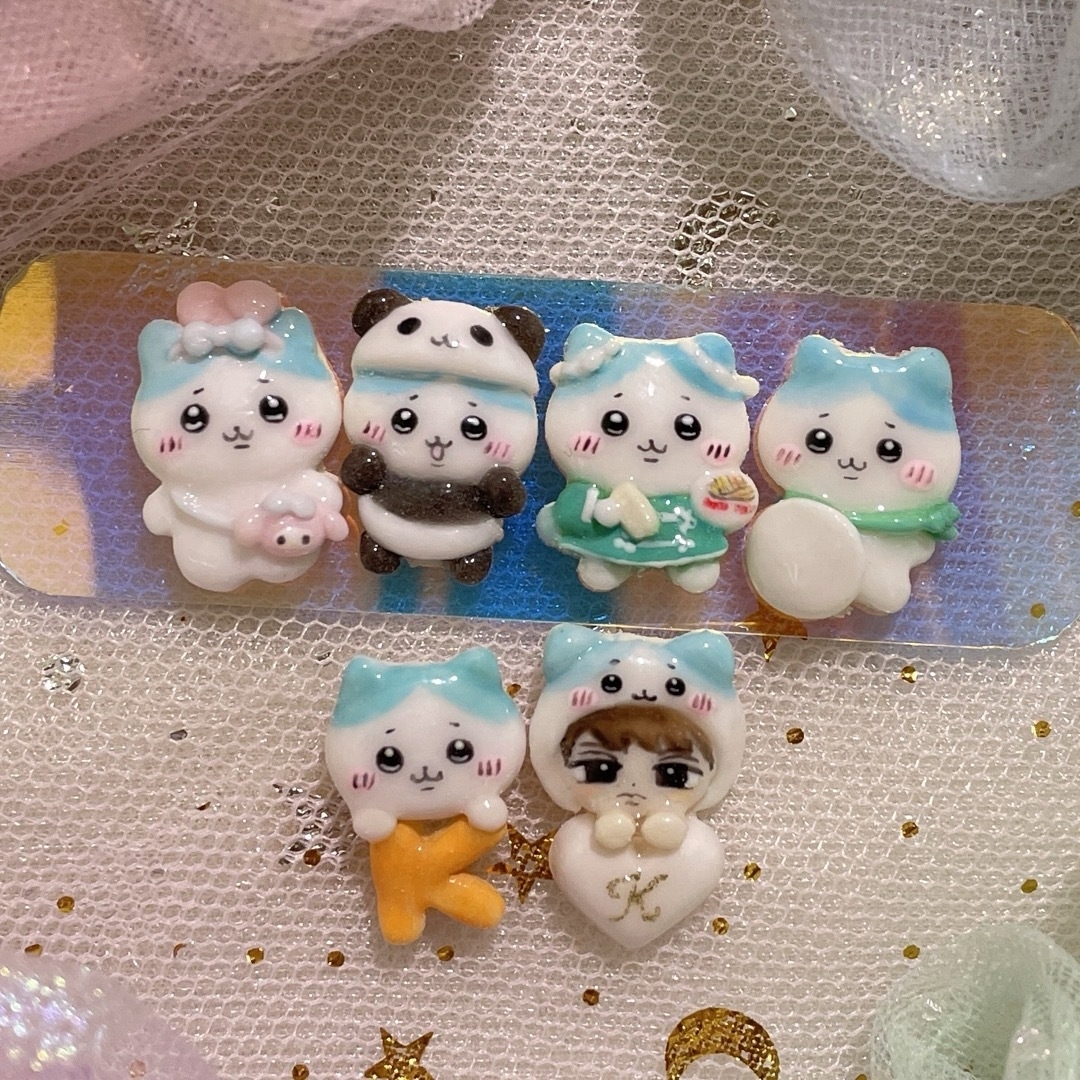 3dネイルパーツ オーダー ちいかわ ハチワレ モモンガ bt21 プリキュア