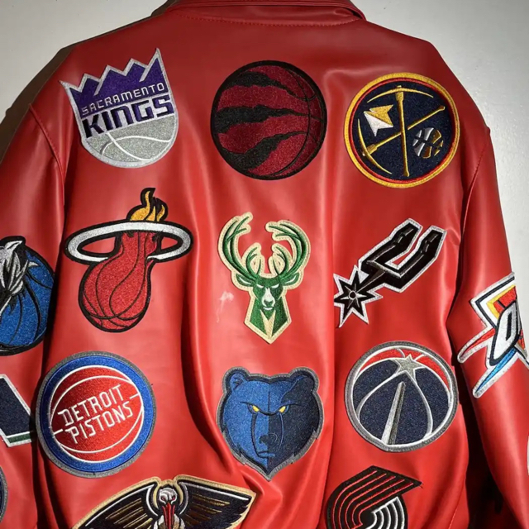 ジェフハミルトン jeff Hamilton nba オールレザー 赤 レッドの通販 by