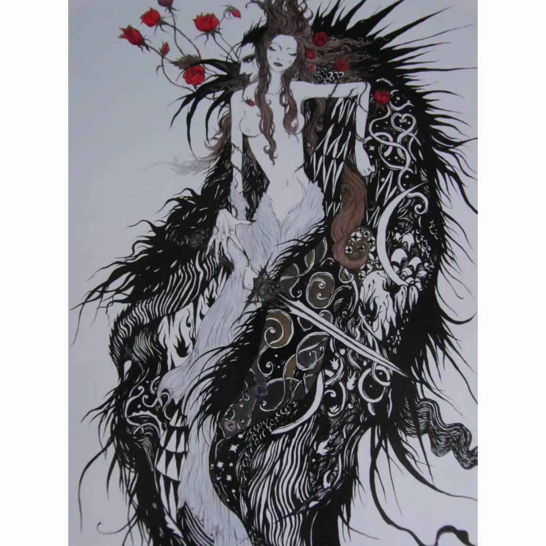 天野弓彦、【Dracula】、希少な額装用画集より、厳選、新品額装