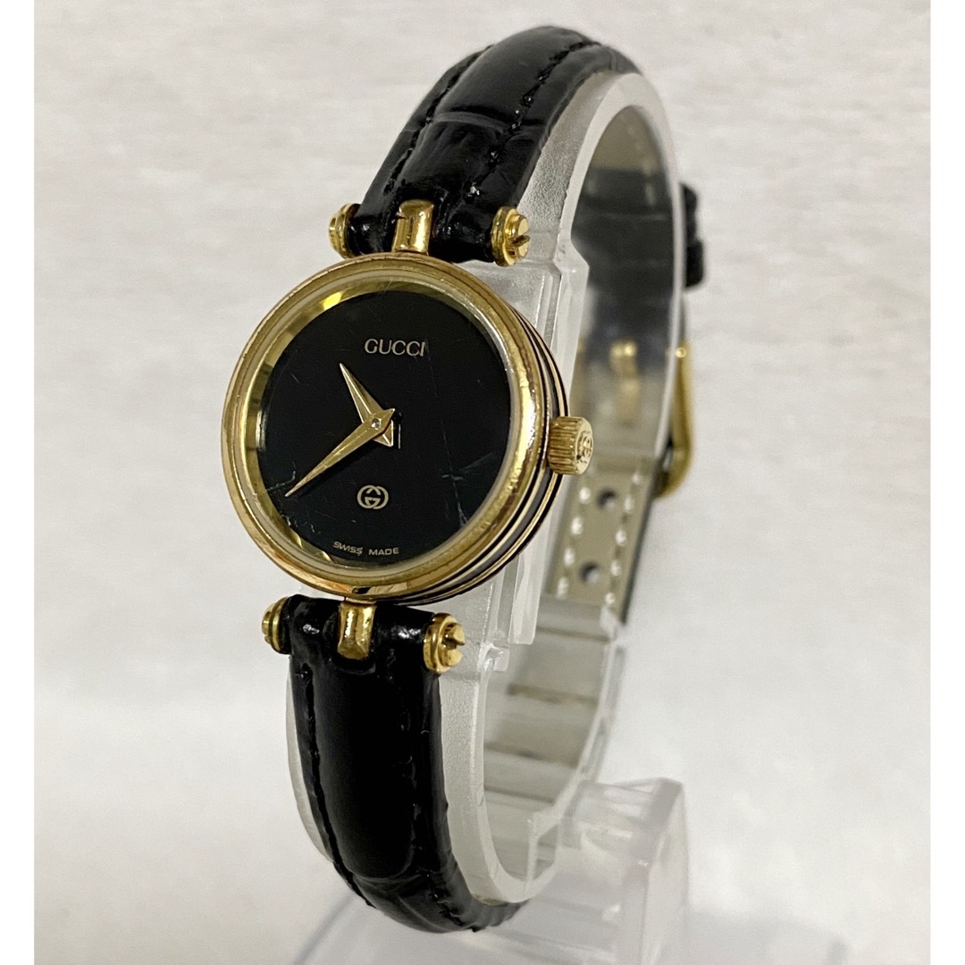 GUCCI - GUCCI グッチ シェリーライン QZ 黒文字盤 1NBG レディース