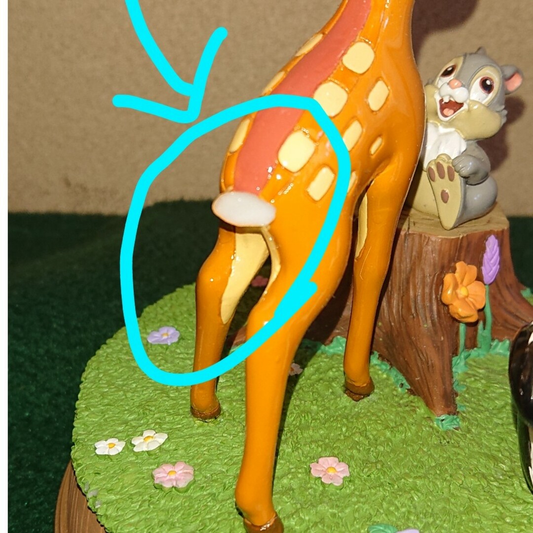 Disney - ジャンク品 しっぽ折れあり ディズニー Bambi バンビ 置物の