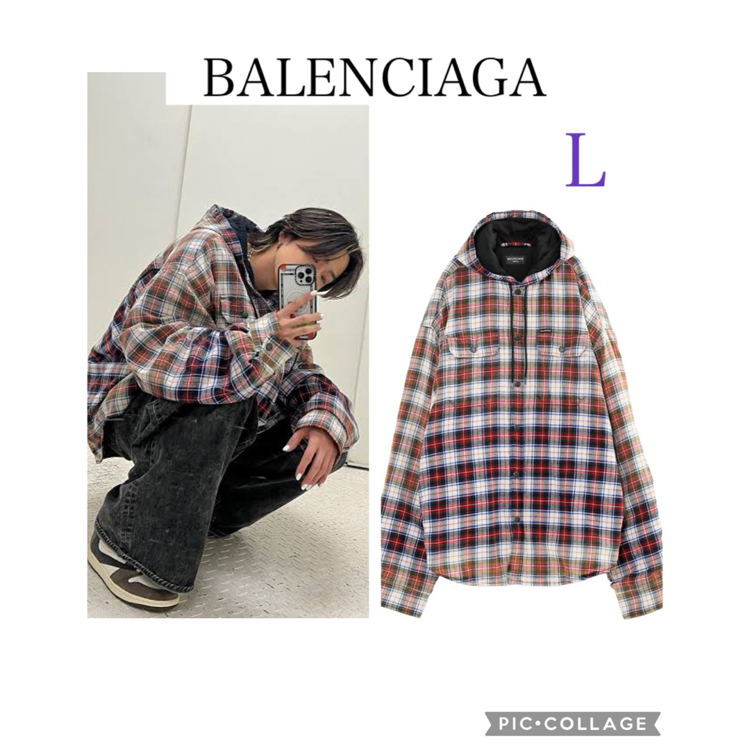 BALENCIAGA Check Flannel Bleached Shirtの通販 by あかさたな's shop