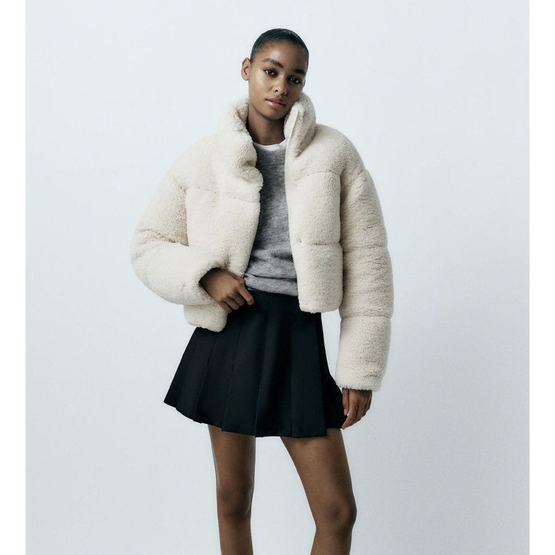 ZARA - ZARA フェイクボア パフアノラックの通販 by coco_ai's shop