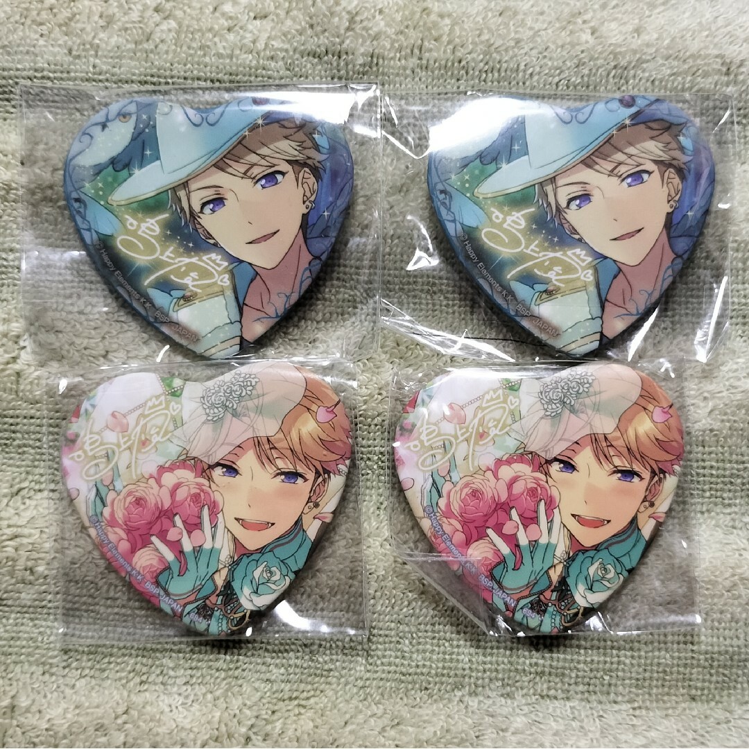 あんさんぶるスターズ とるパカ ハート型缶バッジ 鳴上嵐4個の通販 by