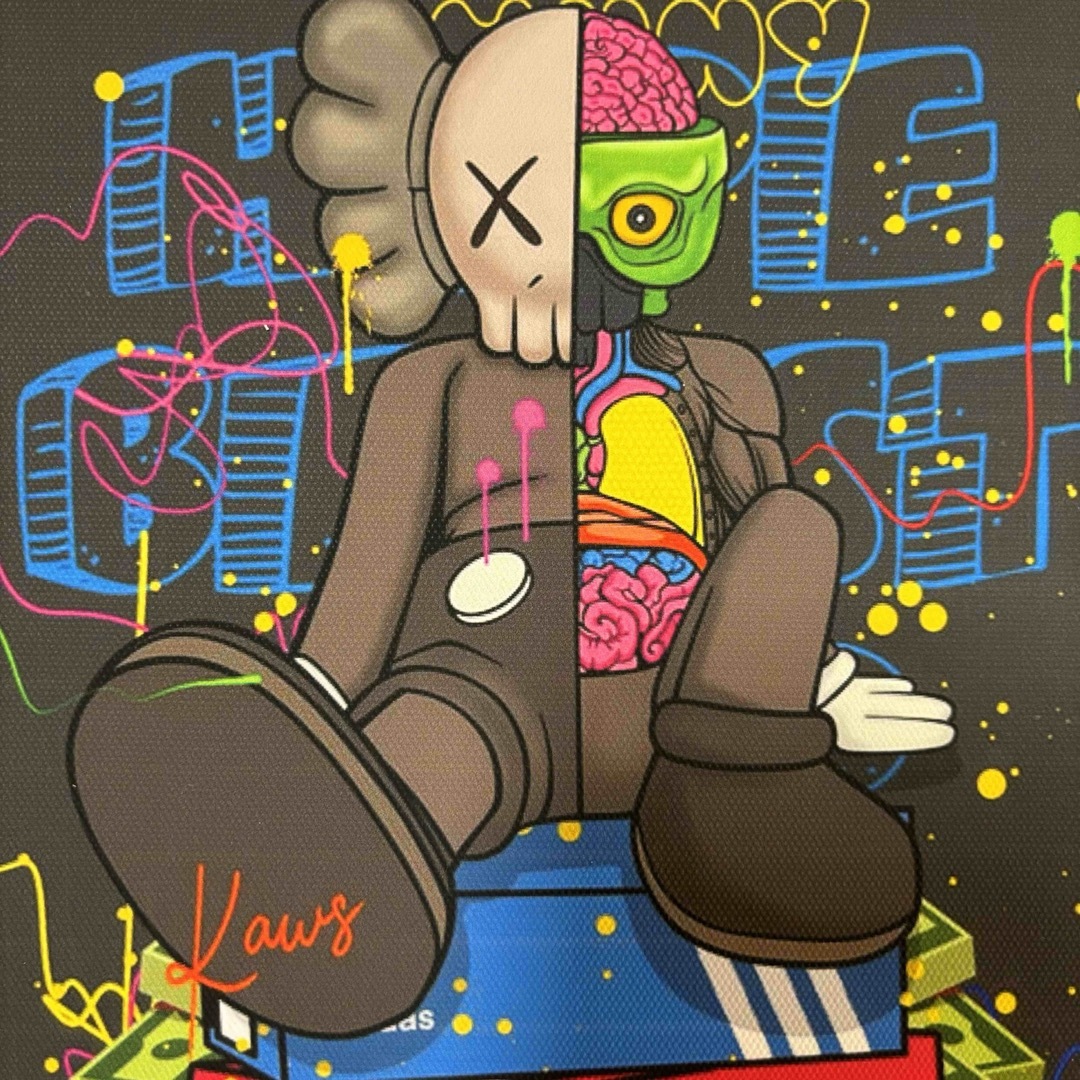 白額付きポスター】KAWS(カウズ)43ベアブリック(A4サイズ)の通販 by